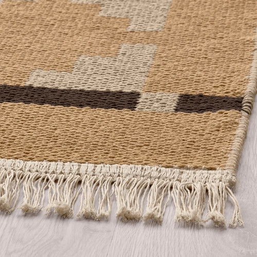 TELEGRAFLINJE Rug, flatwoven, yellow-beige, 170x240 cm