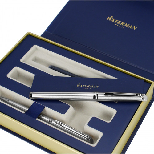 Waterman Gift Set Fountain Pen & Pen Hemisphere Steel CT 2022 ET/WAT/HCT