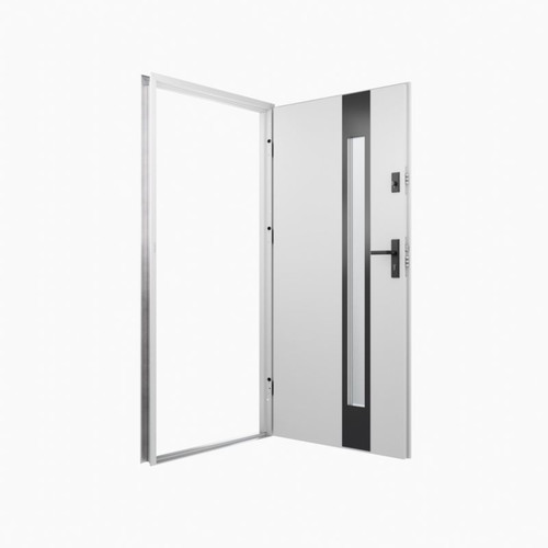 External Door Entrance Door O.K. Doors Temida Black P55 90, right, white