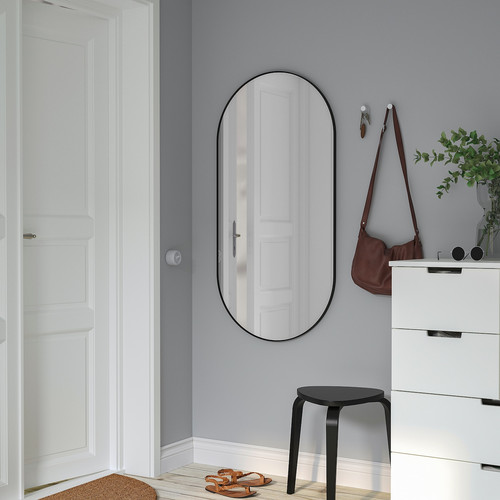 LINDBYN Mirror, black, 60x120 cm
