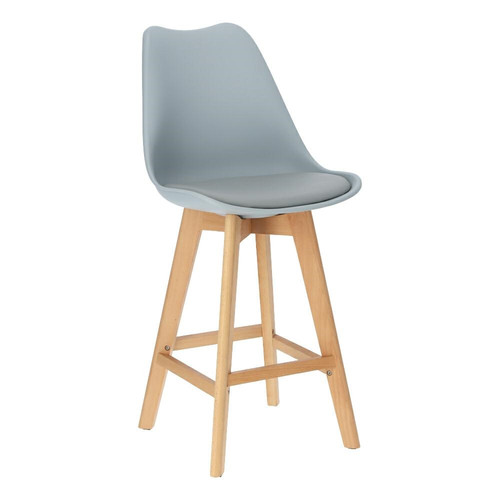 Bar Stool Norden Wood, low, PP, grey