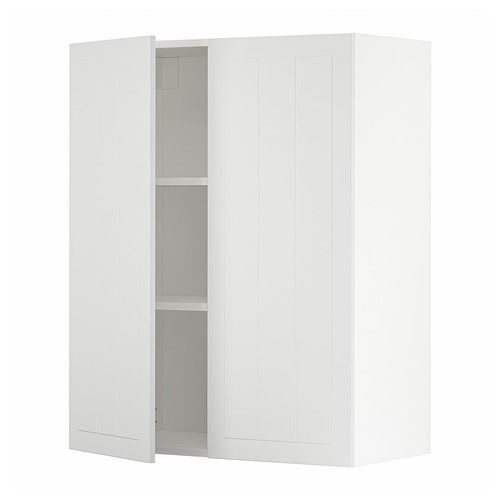 METOD Wall cabinet with shelves/2 doors, white/Stensund white, 80x100 cm