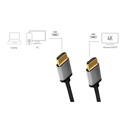 LogiLink HDMI Cable 4K 60Hz 3 m, black