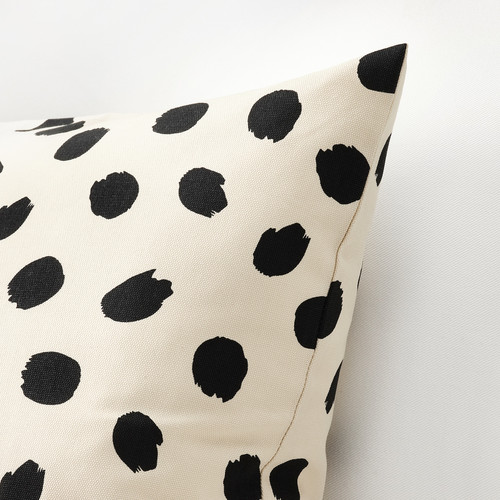 ODDNY Cushion cover, off-white/dot pattern black, 50x50 cm