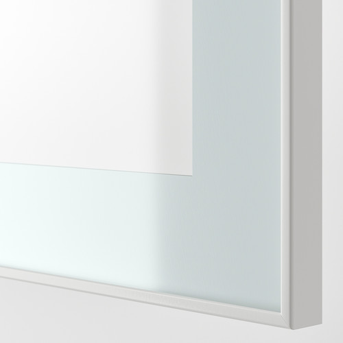 BESTÅ Wall-mounted cabinet combination, white Glassvik/white/light green clear glass, 60x22x64 cm