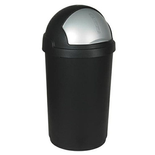 Curver Waste Bin Roll Bullet 50l, black/silver