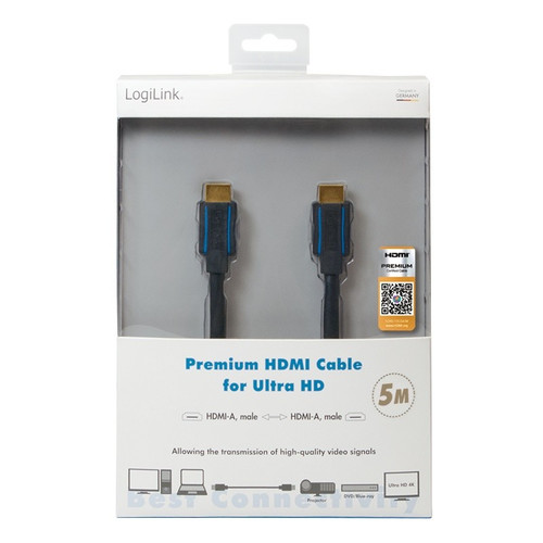 LogiLink Premium HDMI Cable for Ultra HD, 5m