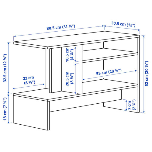 HOLMERUD Side table, oak effect, 80x31 cm