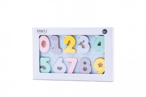 iWood Wooden Puzzle Numbers Pastel 2+