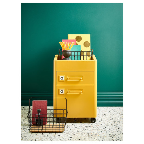 IDÅSEN Drawer unit on castors, golden-brown, 42x61 cm