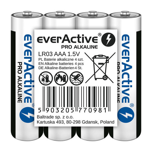 EverActive Alkaline LR03/AAA Batteries 4 Pack