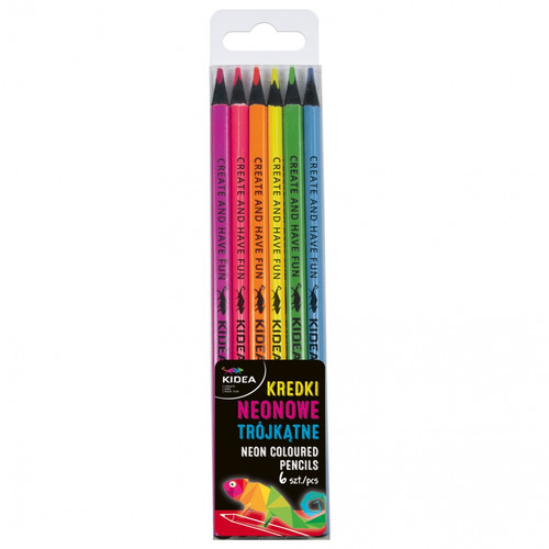 Kidea Neon Coloured Pencils Triangular 6pcs