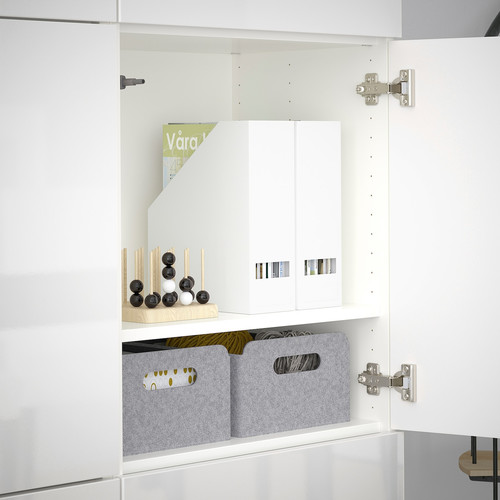 BESTÅ Storage combination with doors, white, Selsviken high-gloss/white, 120x40x192 cm