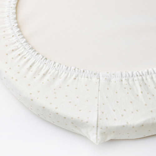 ÄLSKVÄRD Fitted sheet for bassinet, clouds/dots/off-white, 41x75 cm