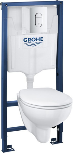 Grohe Concealed Toilet Frame Solido Bau, with Rimless Bowl & Soft-close Toilet Seat