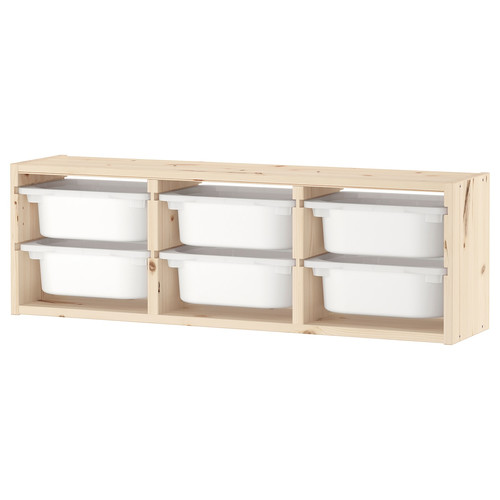 TROFAST Wall storage, light white stained pine, 93x21x30 cm