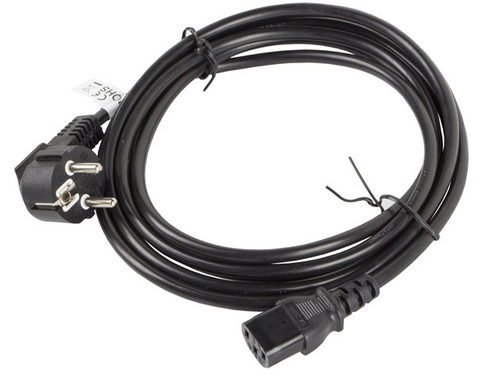 Lanberg Power Cable EU Plug CEE 7/7 - IEC 320 C13 3M VDE 3m, black