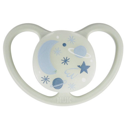 NUK Soother Pacifier Space Night 2pcs 0-6m, blue/grey