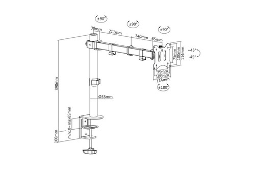 Digitus Single Monitor Clamp Mount DA-90399