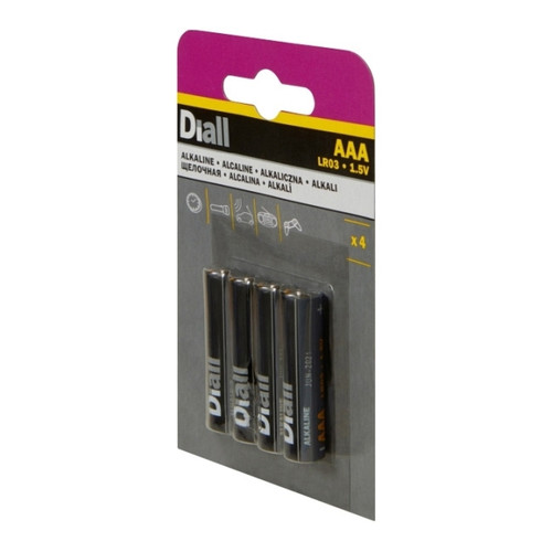 Diall Alkaline Battery AAA 4-pack