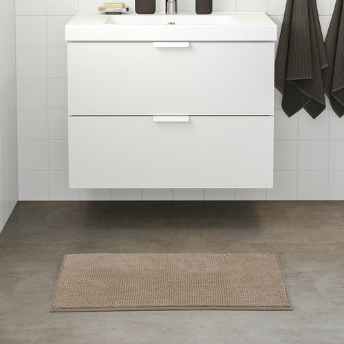 TOFTBO Bath mat, dark beige, 50x80 cm
