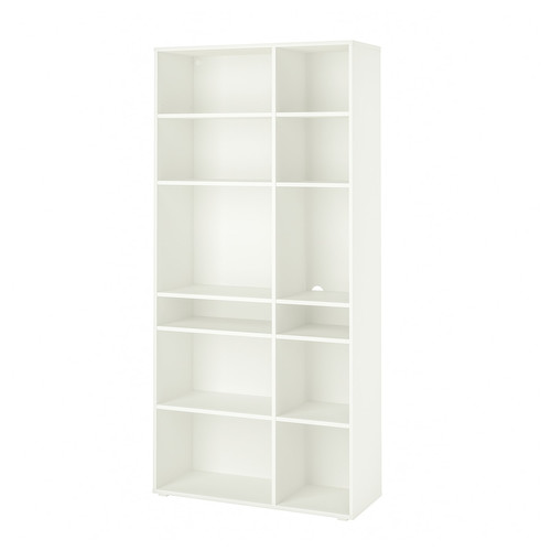 VIHALS Shelving unit with 10 shelves, white, 95x37x200 cm