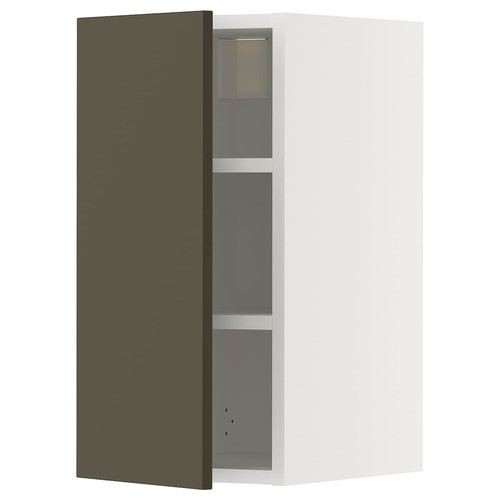 METOD Wall cabinet with shelves, white/Havstorp brown-beige, 30x60 cm