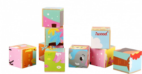 iWood Wooden Blocks Wild Animals 18m+