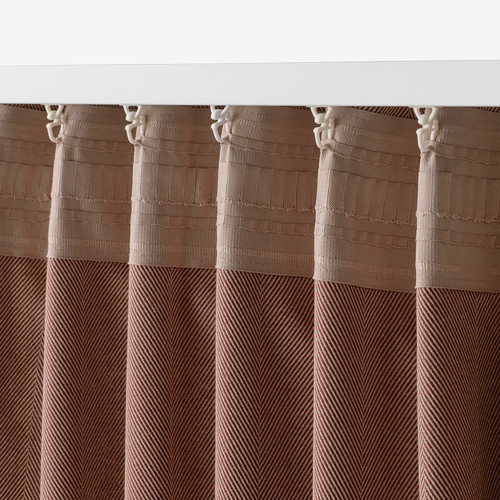 TIBAST Room darkening curtains, 1 pair, dark red, 145x300 cm