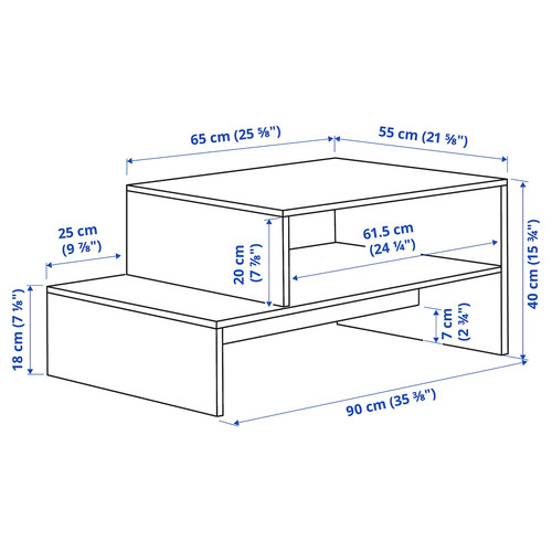 HOLMERUD Coffee table, dark brown, 90x55 cm