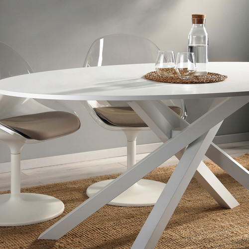 MARIEDAMM Table, white/stone effect white, 180x100 cm