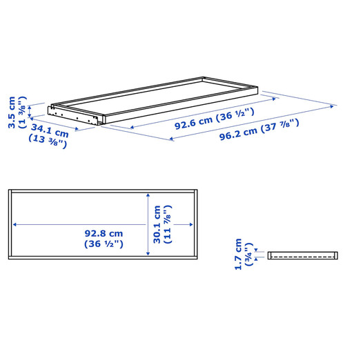 KOMPLEMENT Pull-out tray, white stained oak effect, 100x35 cm