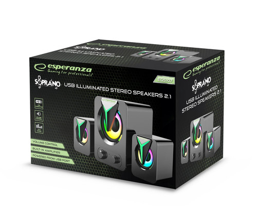 Esperanza Speakers 2.1 USB Rainbow Soprano