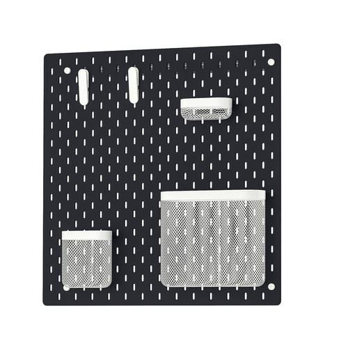 SKÅDIS Pegboard combination, black, 56x56 cm