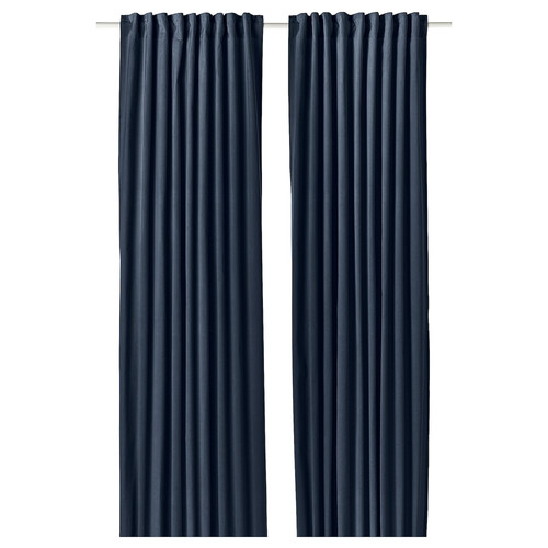 SANELA Curtains, 1 pair, dark blue, 140x300 cm