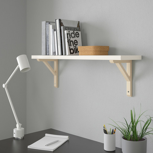 BERGSHULT / SANDSHULT Wall shelf, white, aspen, 80x20 cm