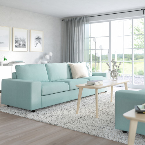 VIMLE 3-seat sofa, with wide armrests/Saxemara light blue