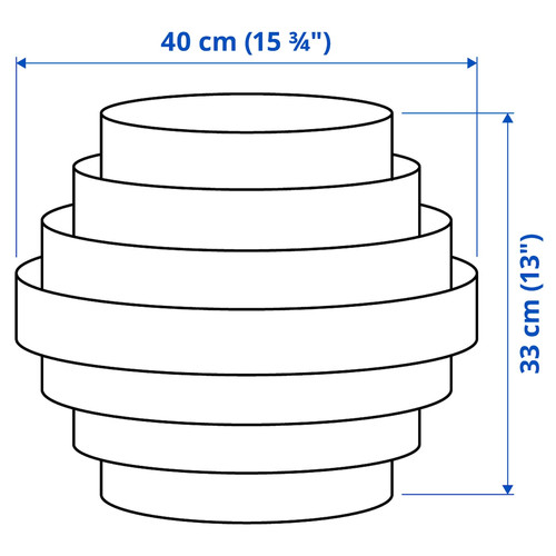 DYKARKLOCKA Pendant lamp shade, white stained oak veneer, 40 cm