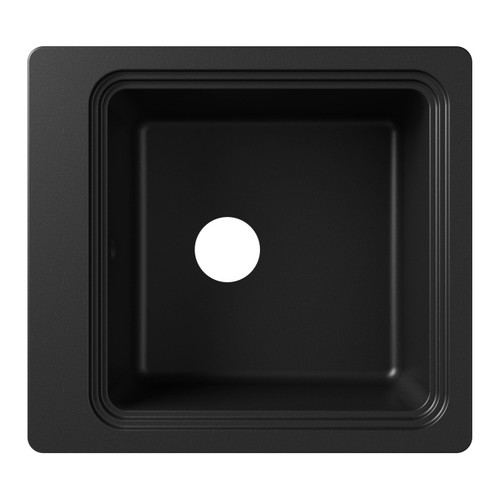 GoodHome Composite Quartz 1 Bowl Kitchen Sink Romesco, black
