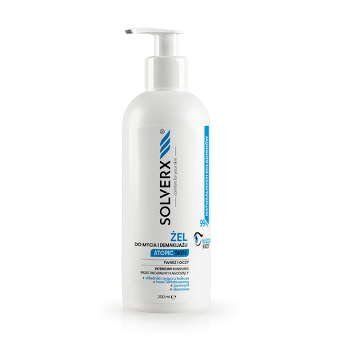 SOLVERX Face Cleansing Gel Make-up Remover Atopic Skin 200ml