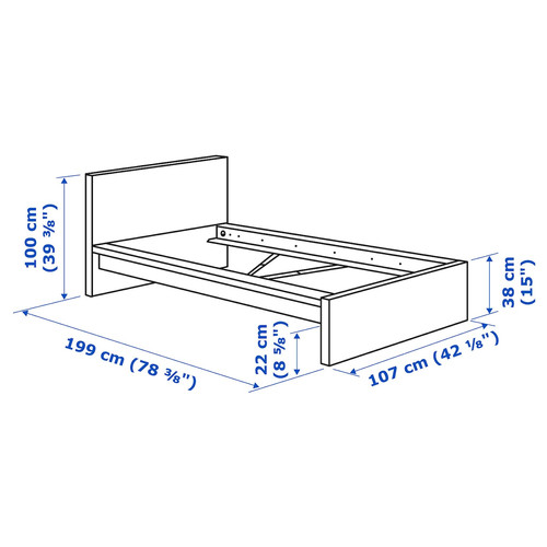 MALM Bed frame with mattress, black-brown/Vesteröy firm, 90x200 cm