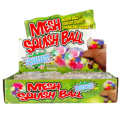 Stress Toy Mesh Squish Ball 1pc, assorted colours