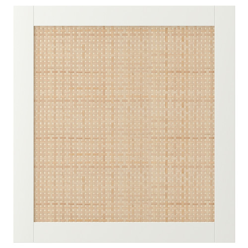 STUDSVIKEN Door, white/woven poplar, 60x64 cm