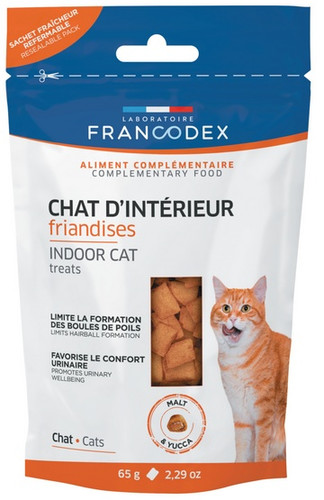 Francodex Indoor Cat Treats - Limits Hairball Formation 65g