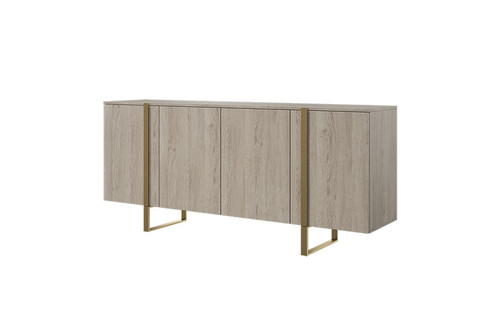 Four-Door Cabinet Verica 200cm, biscuit oak/gold legs