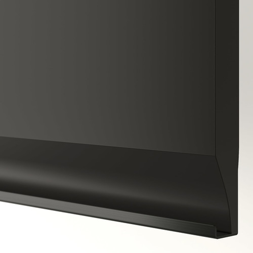 METOD High cabinet for fridge/freezer, black/Upplöv matt anthracite, 60x60x220 cm