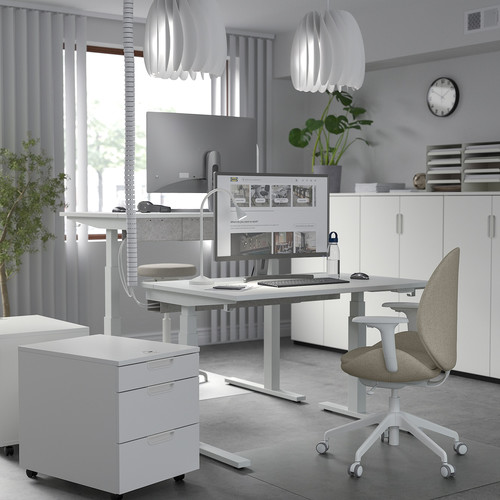 MITTZON Desk sit/stand, electric white, 120x80 cm