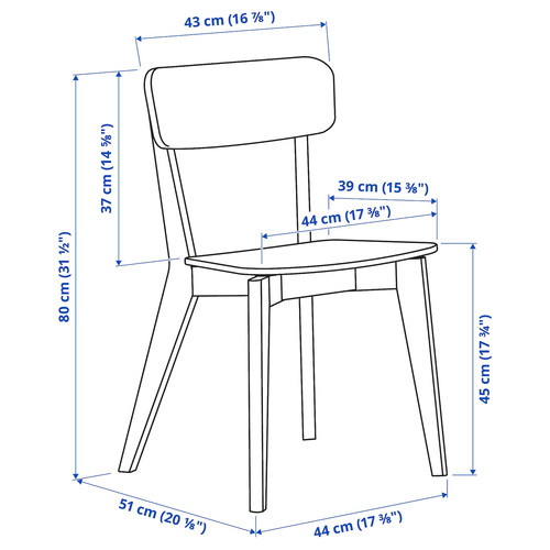 SKANSNÄS / LISABO Table and 4 chairs, light beech veneer/ash, 115/170 cm