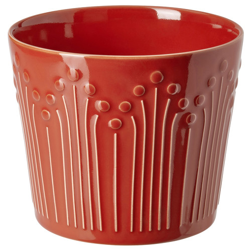 VINTERFINT Plant pot, red, 12 cm