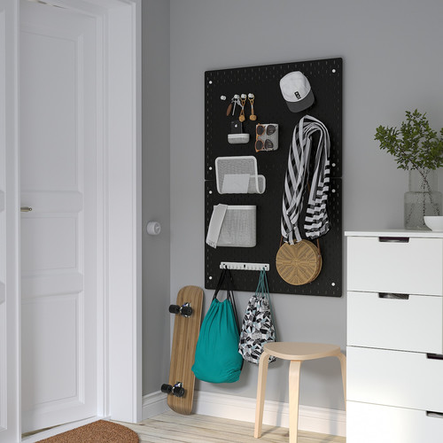 SKÅDIS Pegboard, black, 76x56 cm